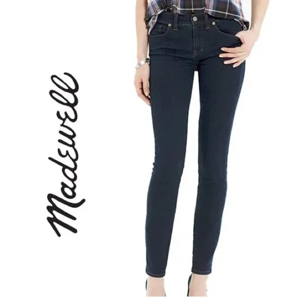 Madewell Skinny Low Dark Wash Jeans - Picture 1 of 10